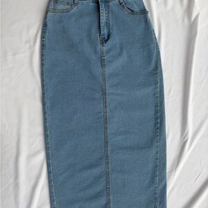 Y2K Aesthetic Casual Light Wash Blue Denim Skirt